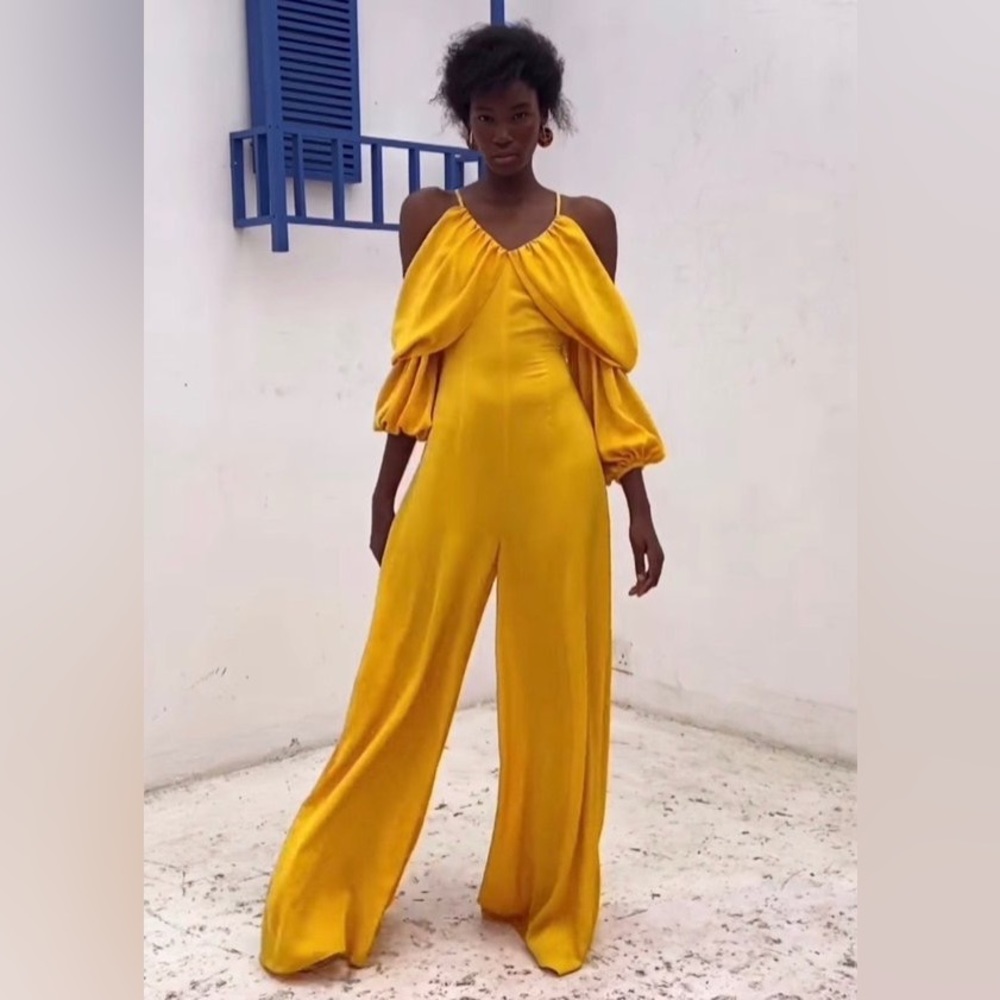 Andrea Iyamah Designer Yellow Kimora Pant Suit Jumpsuit Medium